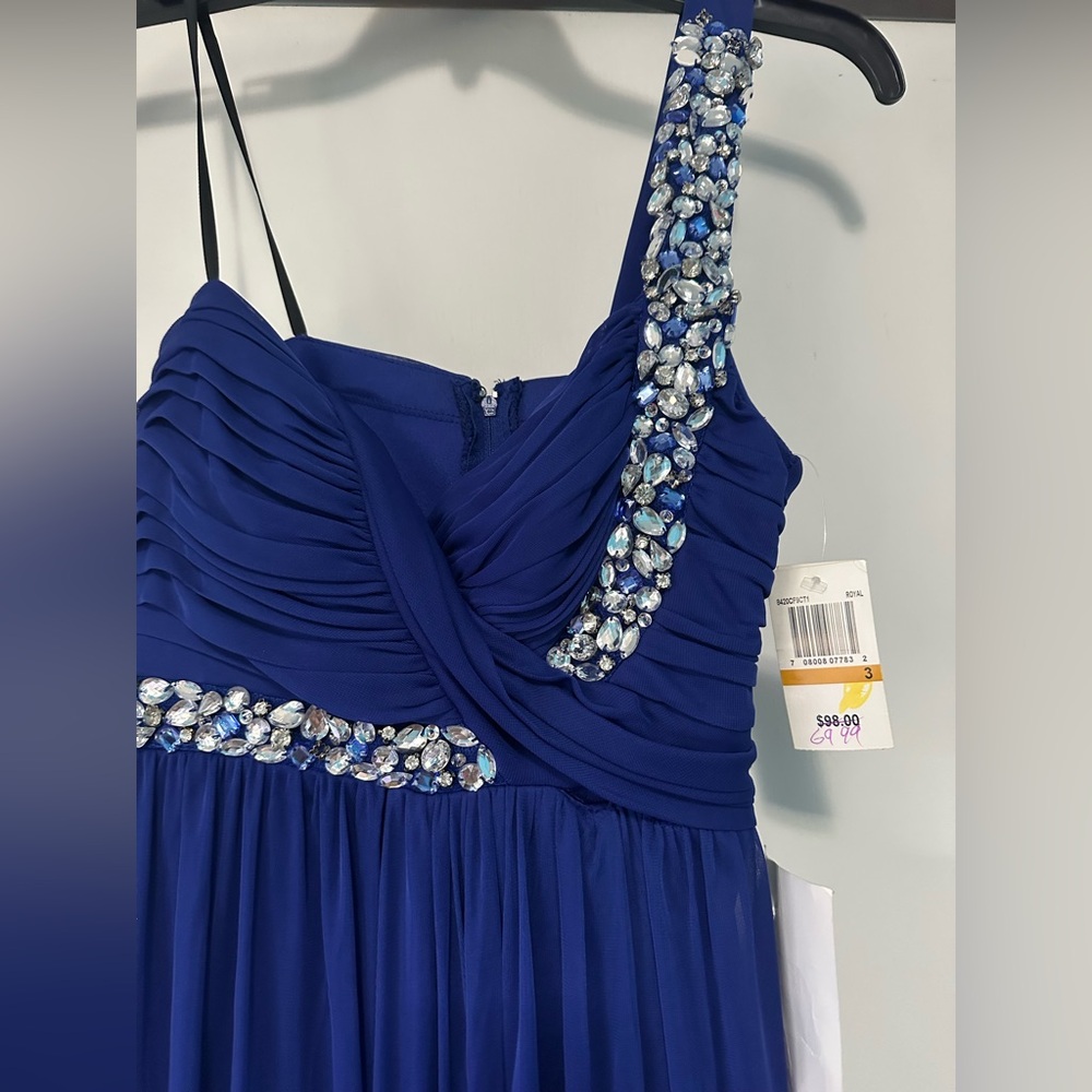 Elegant Blue Embellished Dress